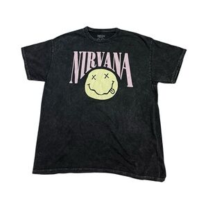 NIRVANA Black and Pink Graphic Tee